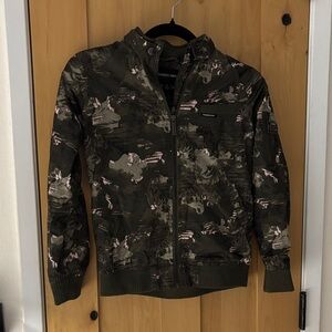 Members Only Camouflage Jacket with Pink Accents